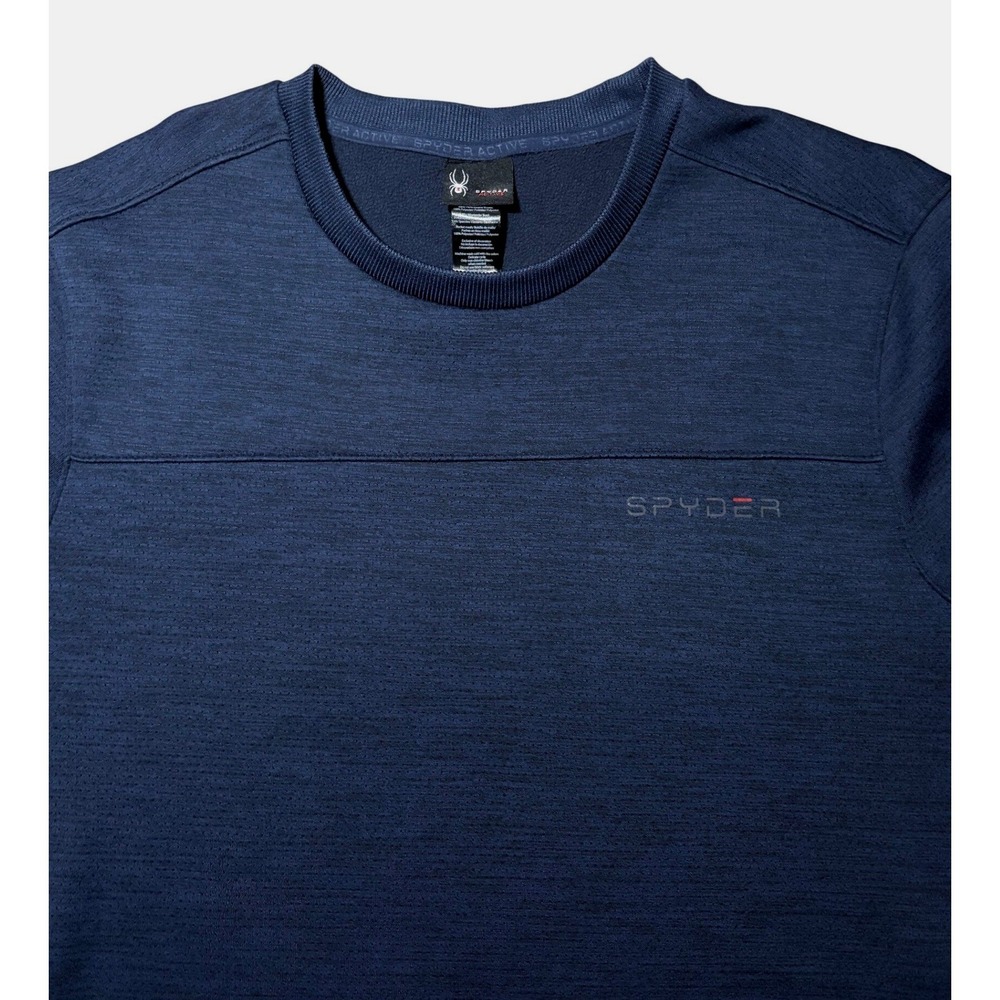 Spyder Active Sweatshirt Blue Crewneck Space Dye Mens Large SPM8007U